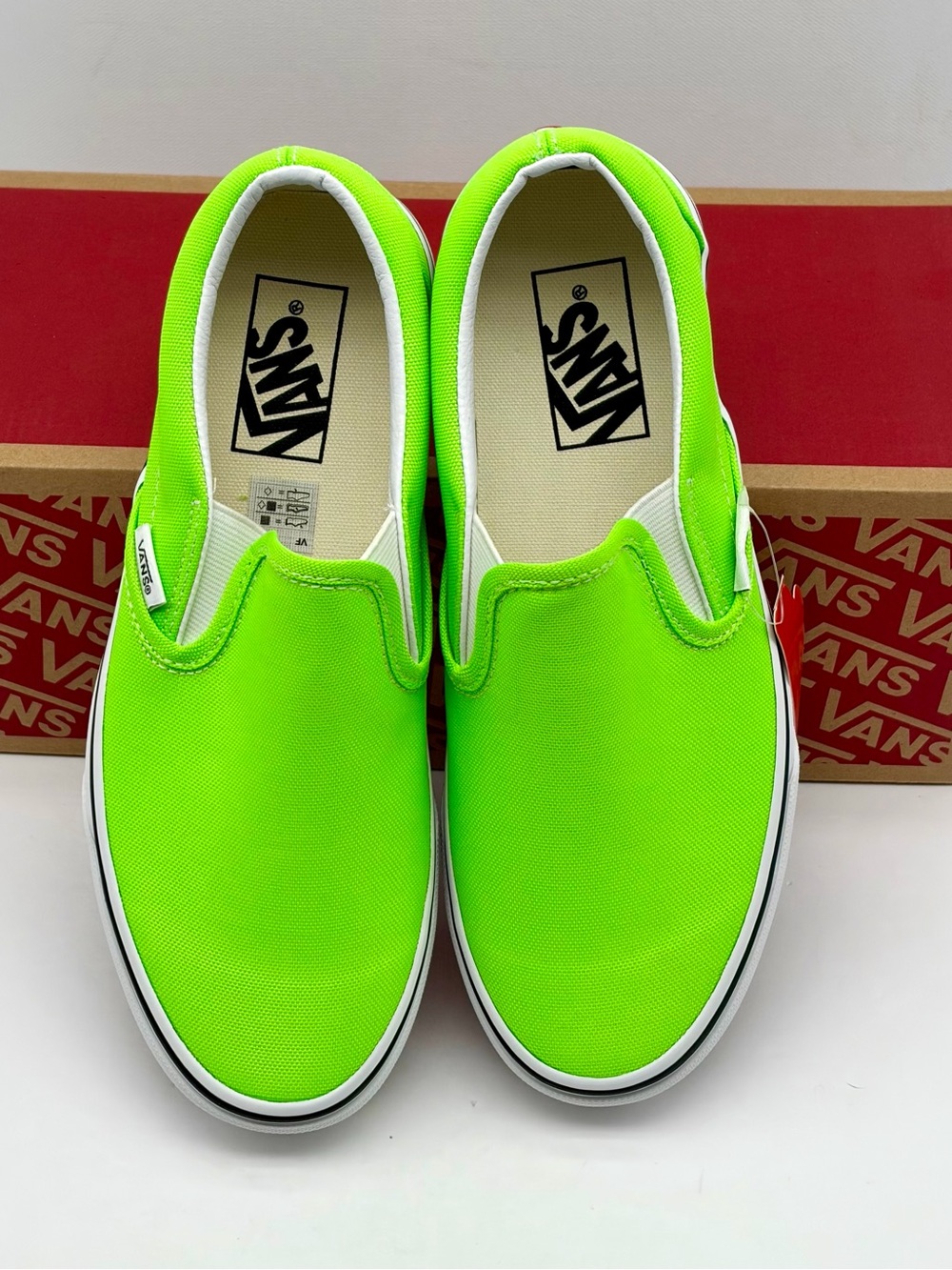 Vans Classic Slip-On Sneakers - Neon Green Women’s 7 - Picture 6 of 9